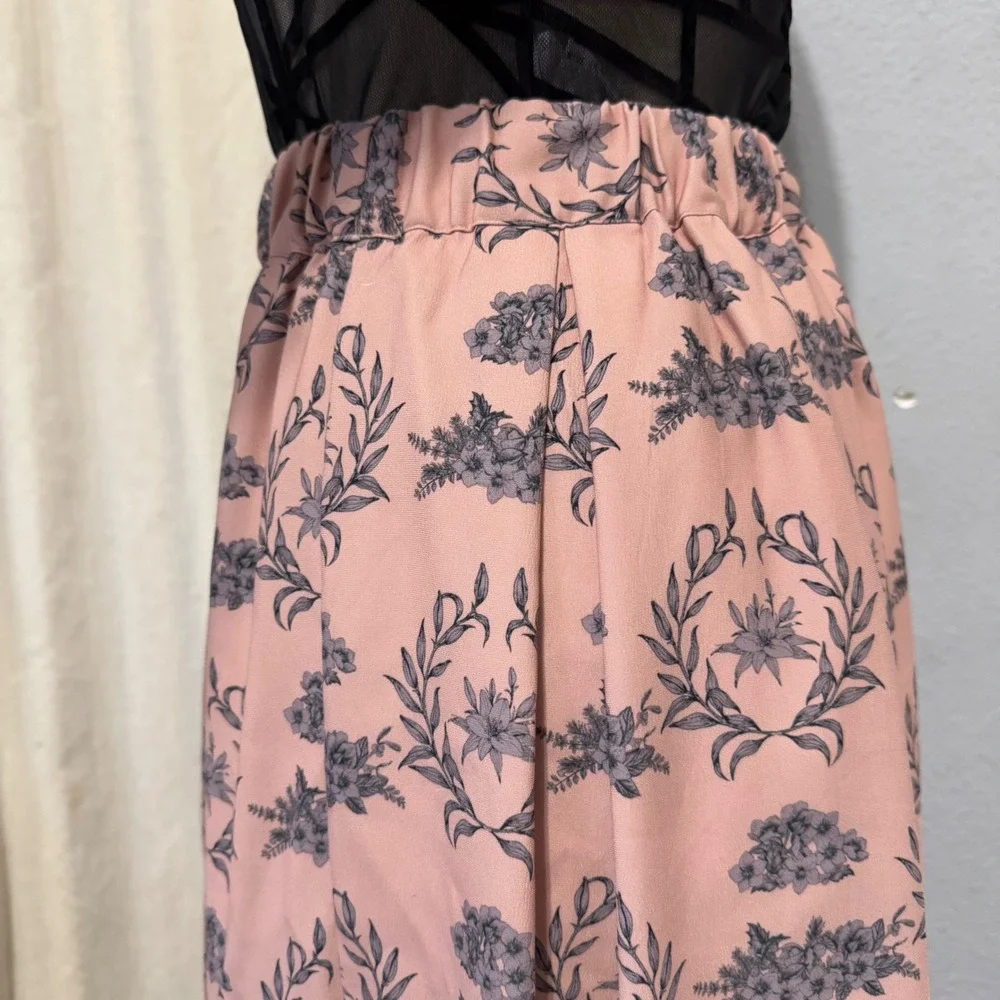 CarLucci Kids Girls Blush Floral Print‎ Elastic Waist Midi Skirt Size XL Peasant